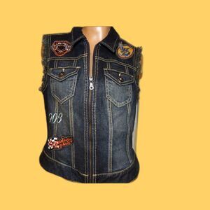 Harley Davidson Denim vest with patches